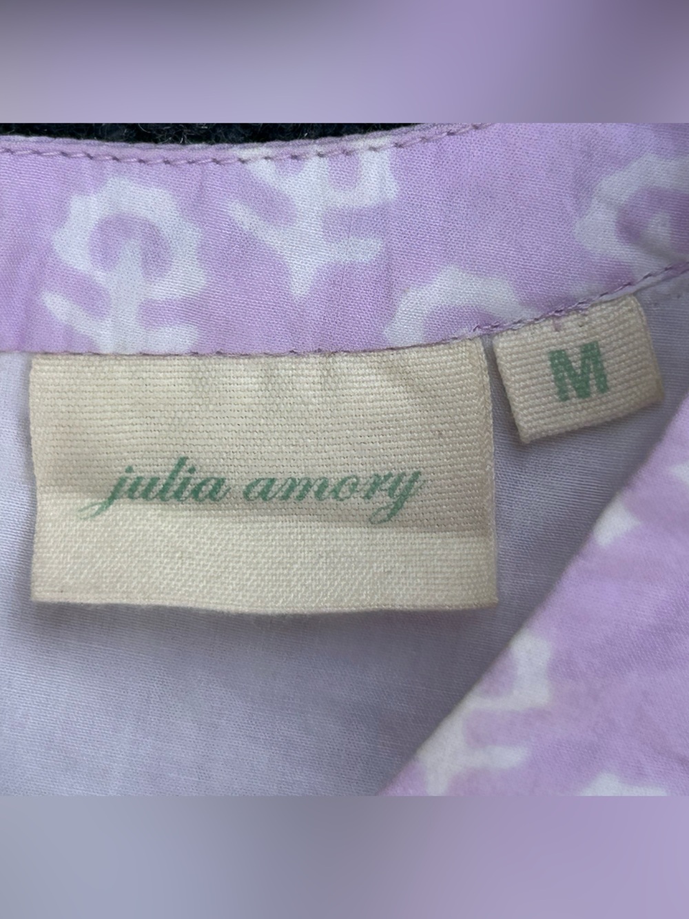 Julia Amory Baby Jane Sleeveless Cotton Dress in Lilac Patchwork Print Medium - Picture 3 of 15